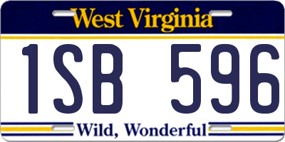 WV license plate 1SB596
