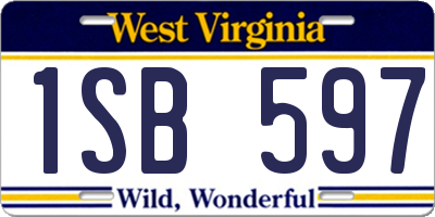 WV license plate 1SB597