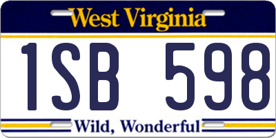 WV license plate 1SB598