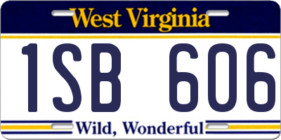 WV license plate 1SB606
