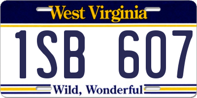 WV license plate 1SB607