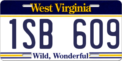 WV license plate 1SB609