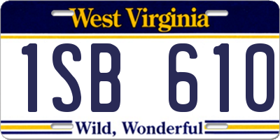 WV license plate 1SB610