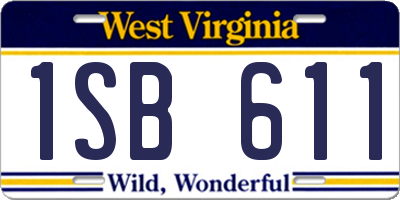 WV license plate 1SB611