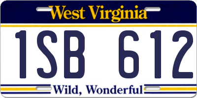 WV license plate 1SB612