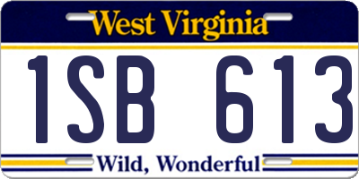 WV license plate 1SB613