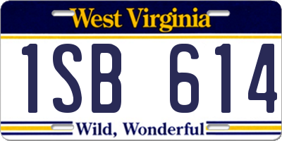 WV license plate 1SB614