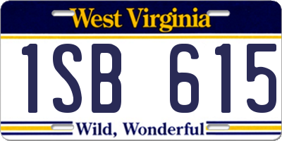 WV license plate 1SB615
