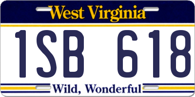 WV license plate 1SB618
