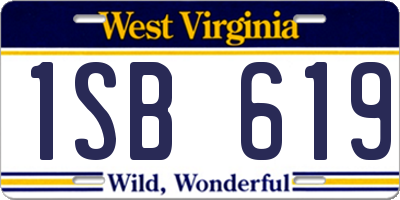 WV license plate 1SB619