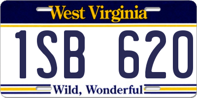 WV license plate 1SB620