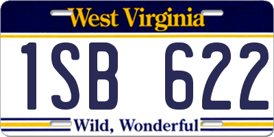 WV license plate 1SB622