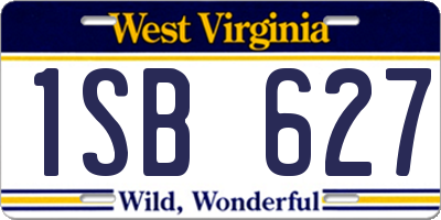 WV license plate 1SB627