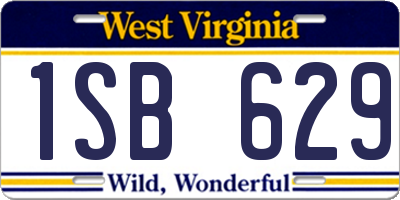 WV license plate 1SB629