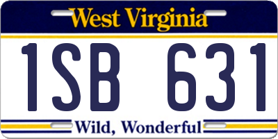 WV license plate 1SB631