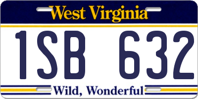 WV license plate 1SB632