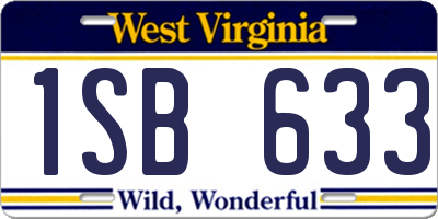WV license plate 1SB633
