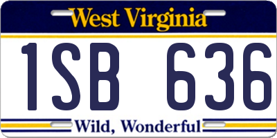 WV license plate 1SB636