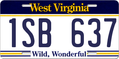 WV license plate 1SB637
