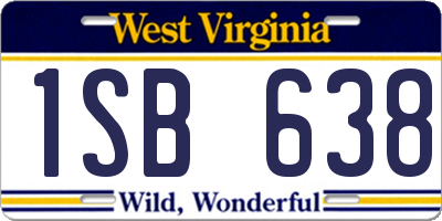 WV license plate 1SB638