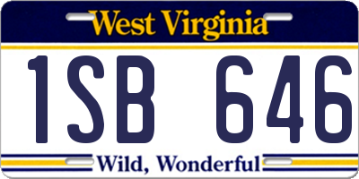 WV license plate 1SB646