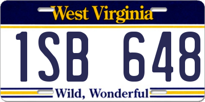 WV license plate 1SB648