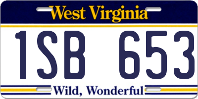 WV license plate 1SB653