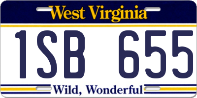 WV license plate 1SB655