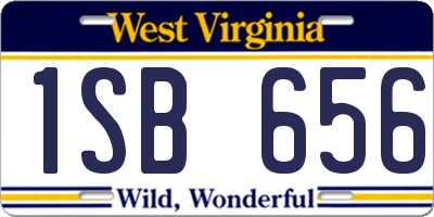WV license plate 1SB656