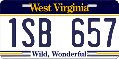 WV license plate 1SB657