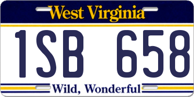 WV license plate 1SB658