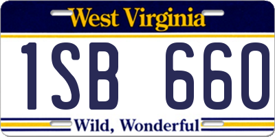 WV license plate 1SB660