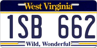 WV license plate 1SB662