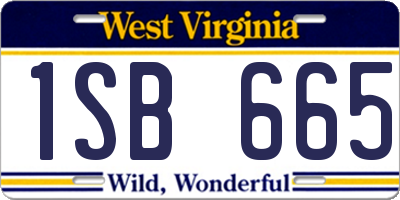WV license plate 1SB665