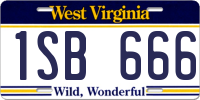 WV license plate 1SB666