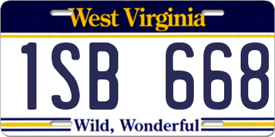 WV license plate 1SB668
