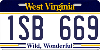 WV license plate 1SB669