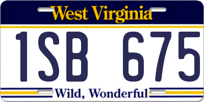 WV license plate 1SB675