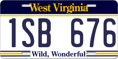 WV license plate 1SB676