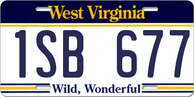 WV license plate 1SB677