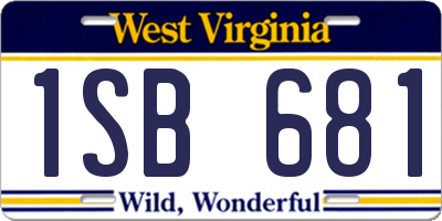 WV license plate 1SB681