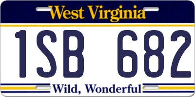 WV license plate 1SB682