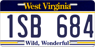 WV license plate 1SB684