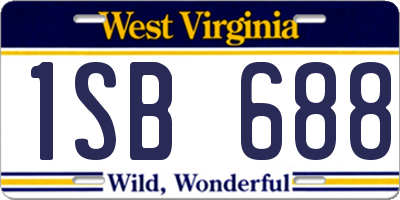 WV license plate 1SB688