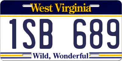 WV license plate 1SB689