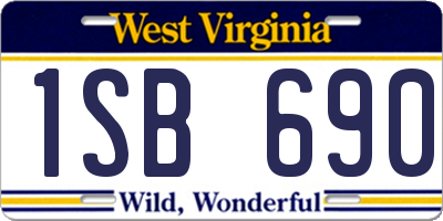 WV license plate 1SB690