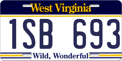 WV license plate 1SB693