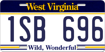 WV license plate 1SB696
