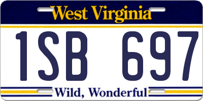 WV license plate 1SB697