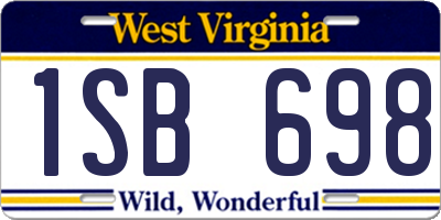WV license plate 1SB698